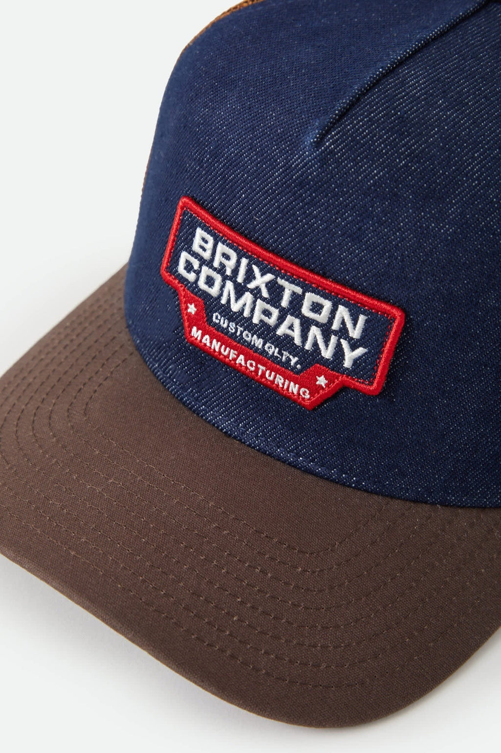 Reeves Trucker Hat - Washed Denim/Caramel