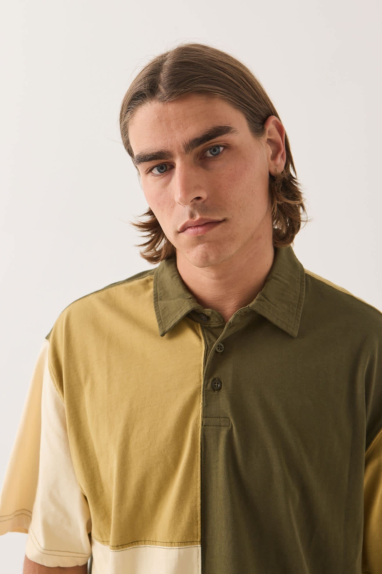 Deco Relaxed Polo T-Shirt - Tonal Color Block