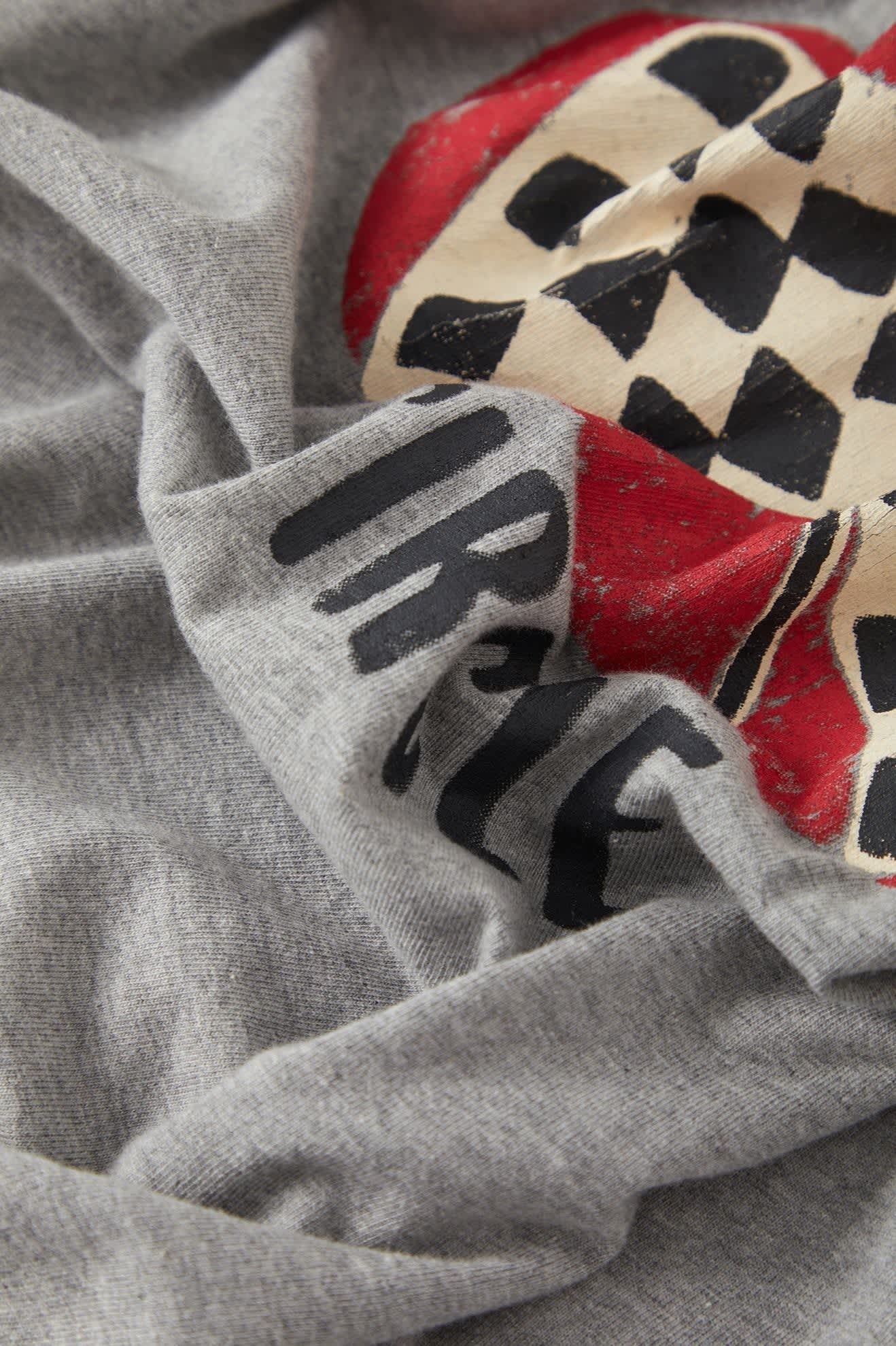 Winners Circle Boxy Football T-Shirt - Heather Grey/Black