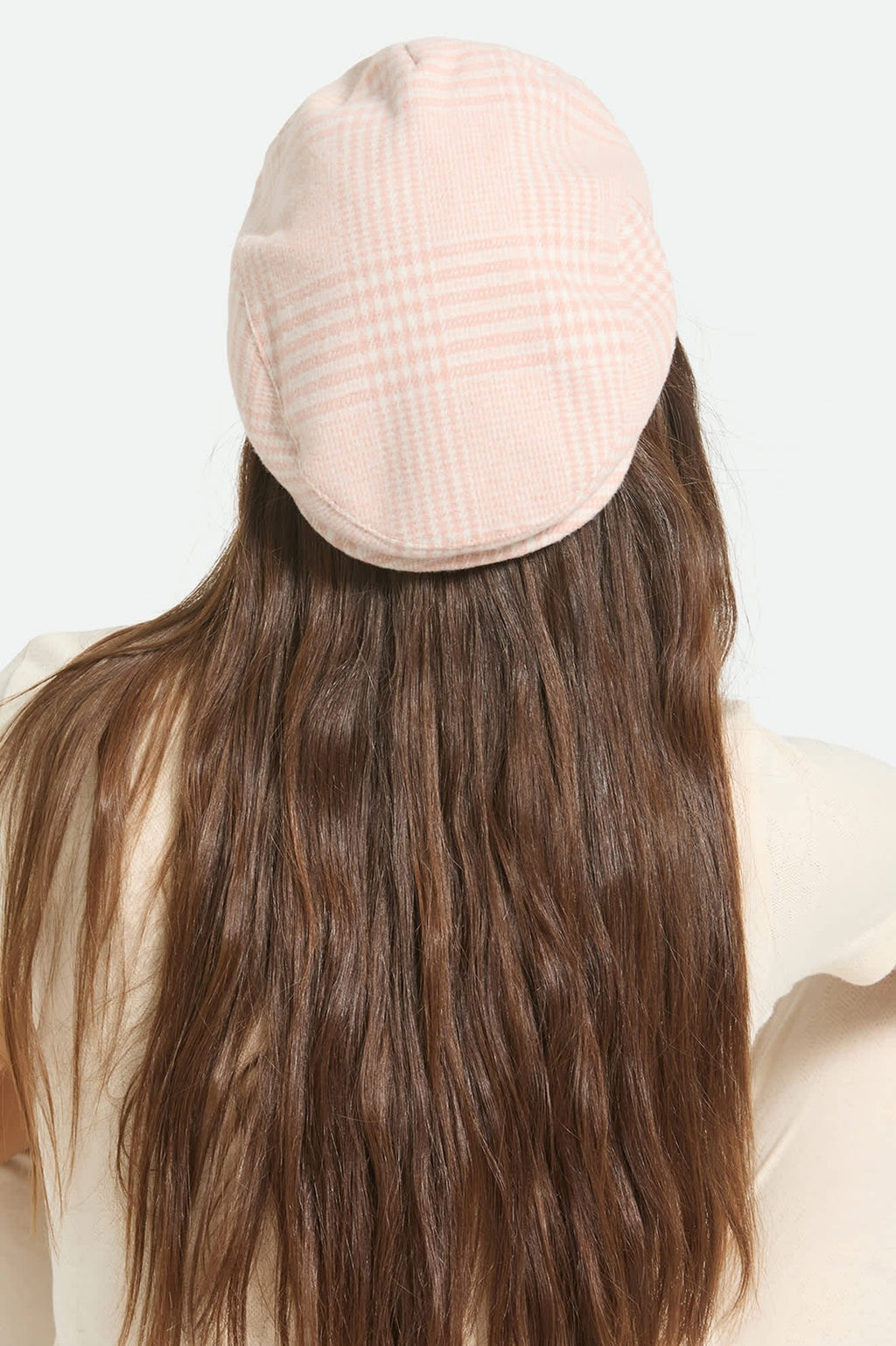 Hooligan Lightweight Flat Cap - Soft Pink Houndstooth