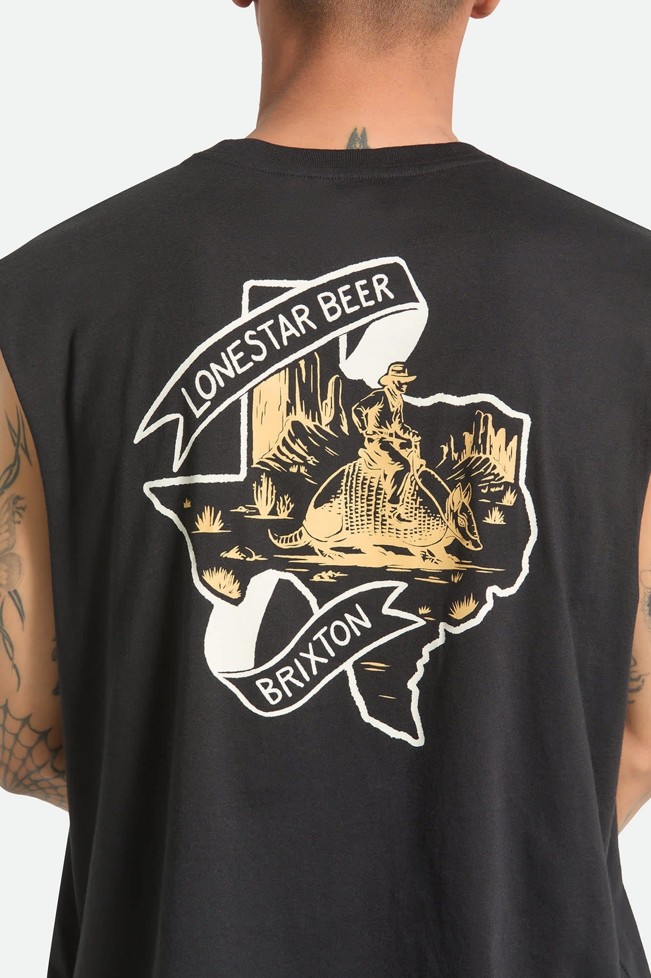 Lone Star Armadillo Muscle T-Shirt - Black