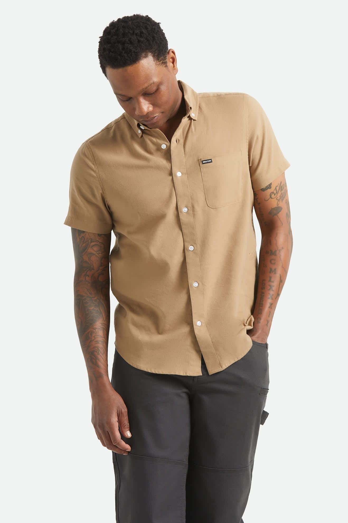 Sanford Oxford Short Sleeve Shirt - Khaki