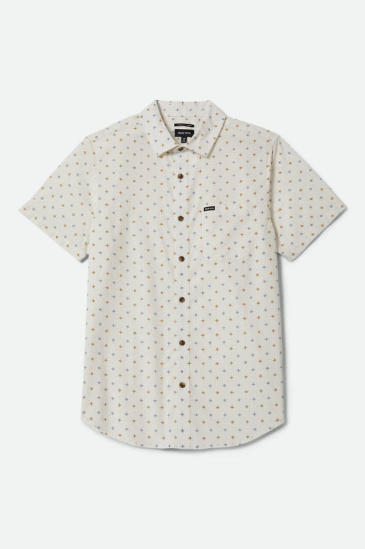 Charter Print Short Sleeve Shirt - Off White/Multi Diamond Tile