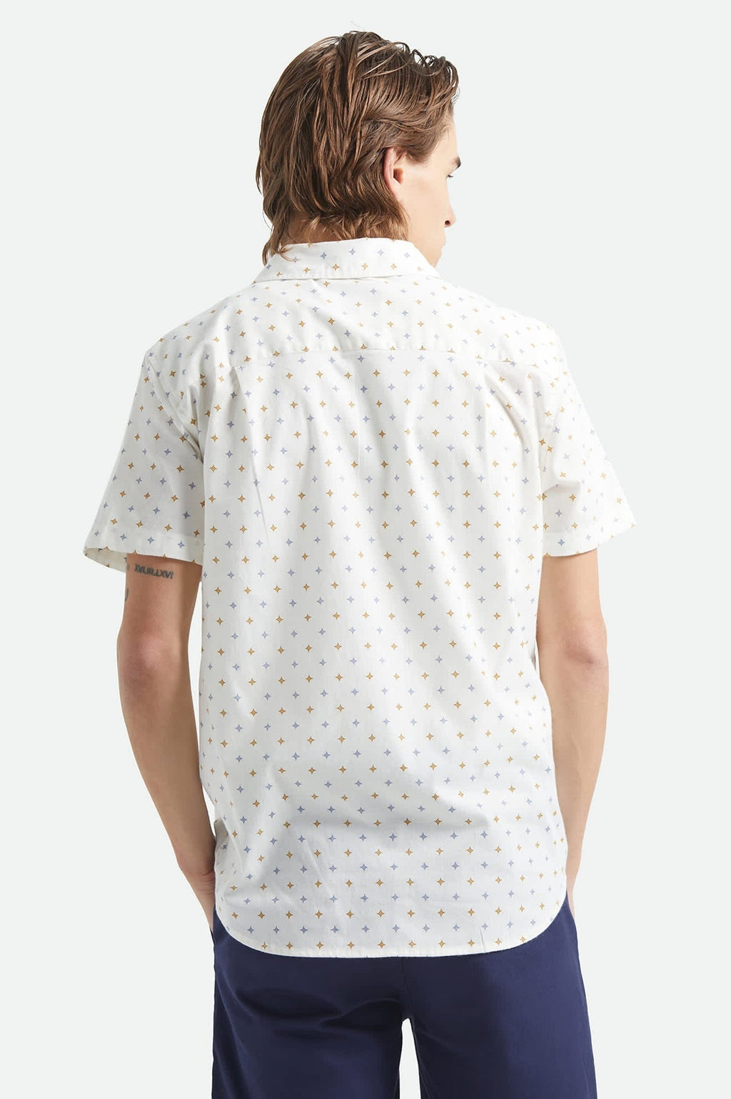 Charter Print Short Sleeve Shirt - Off White/Multi Diamond Tile