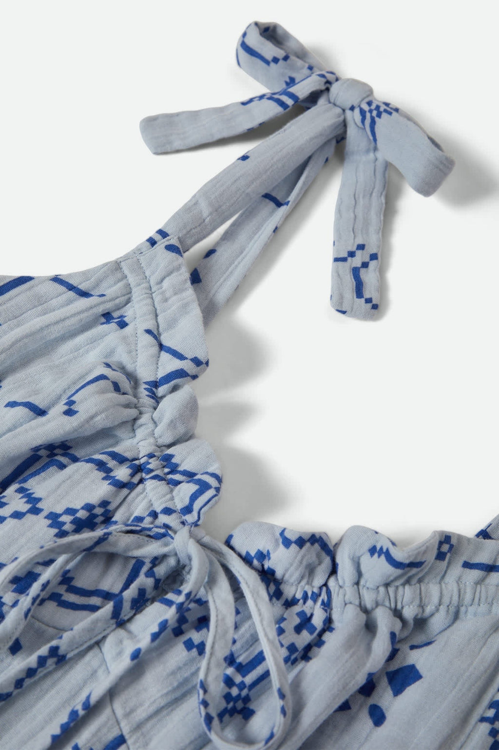 The Tie Dress - Aura Blue Tile Print