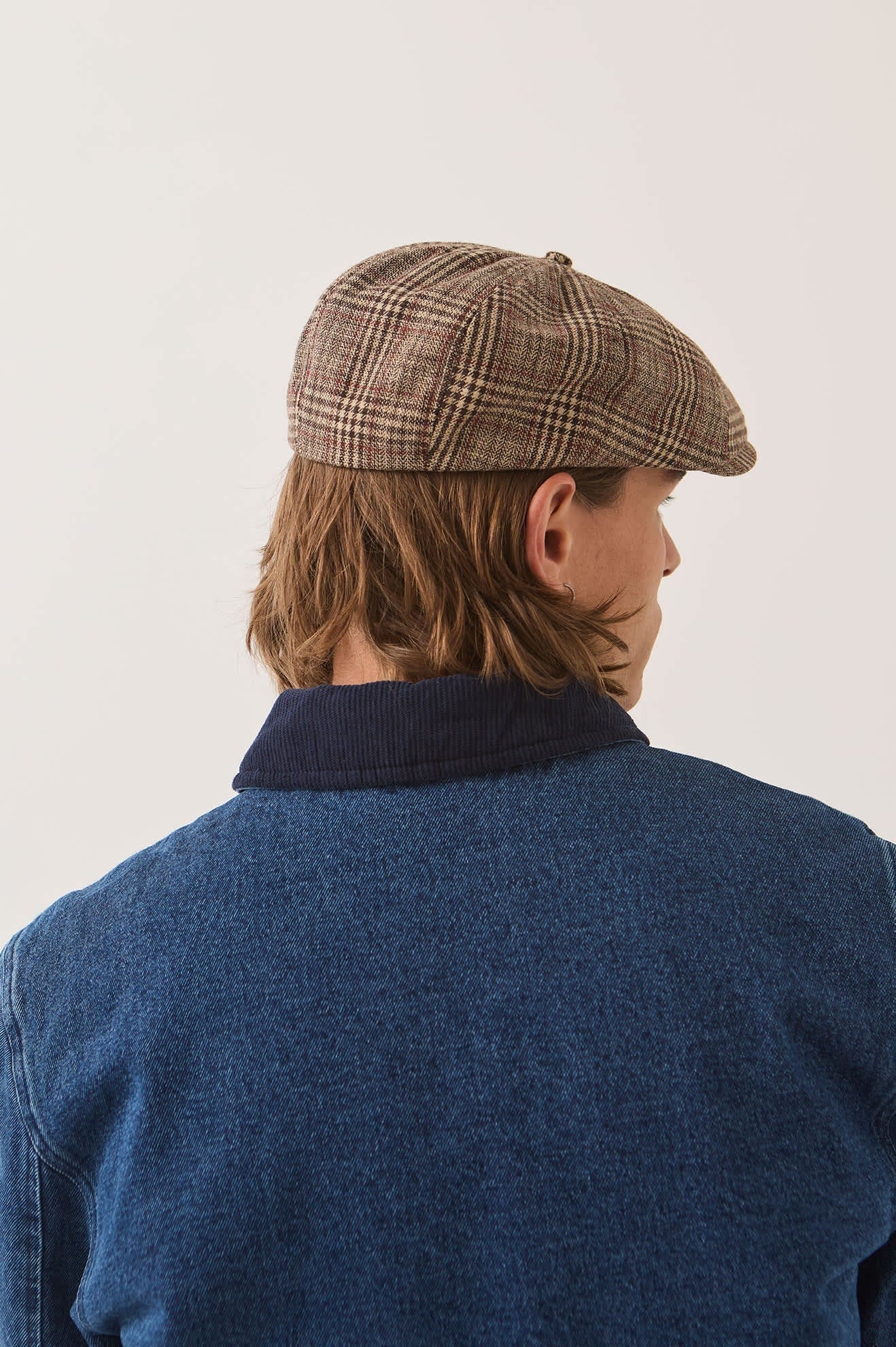 Brood Newsboy Cap - Brown/Tan/Red Plaid