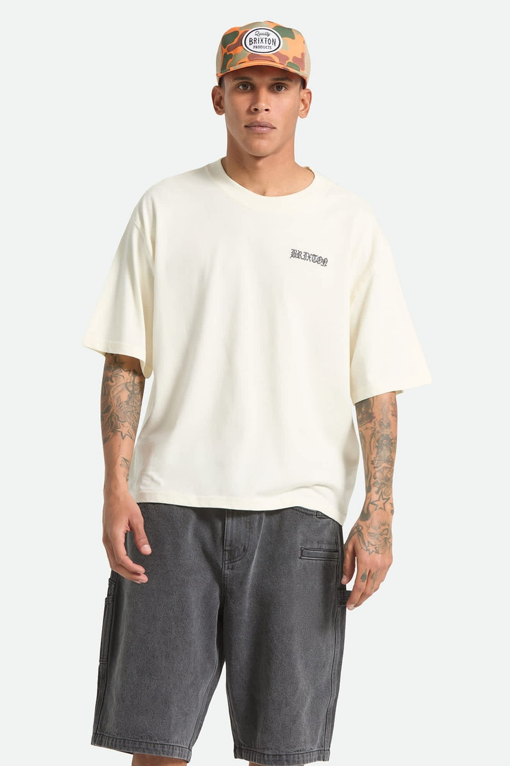 Serrano Short Sleeve Boxed Crop T-Shirt - Cream