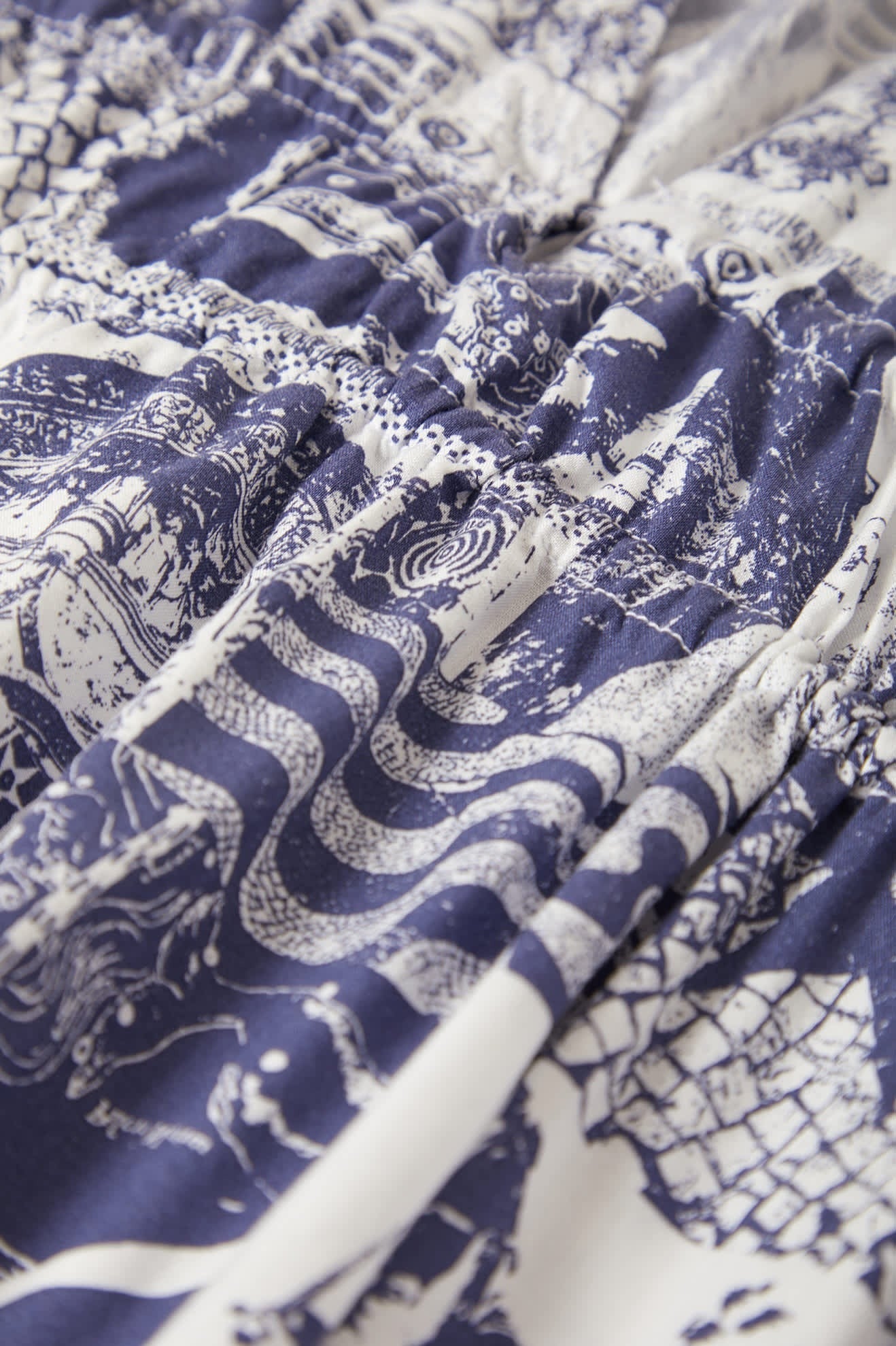 The Bells Dress - Navy/White Collage
