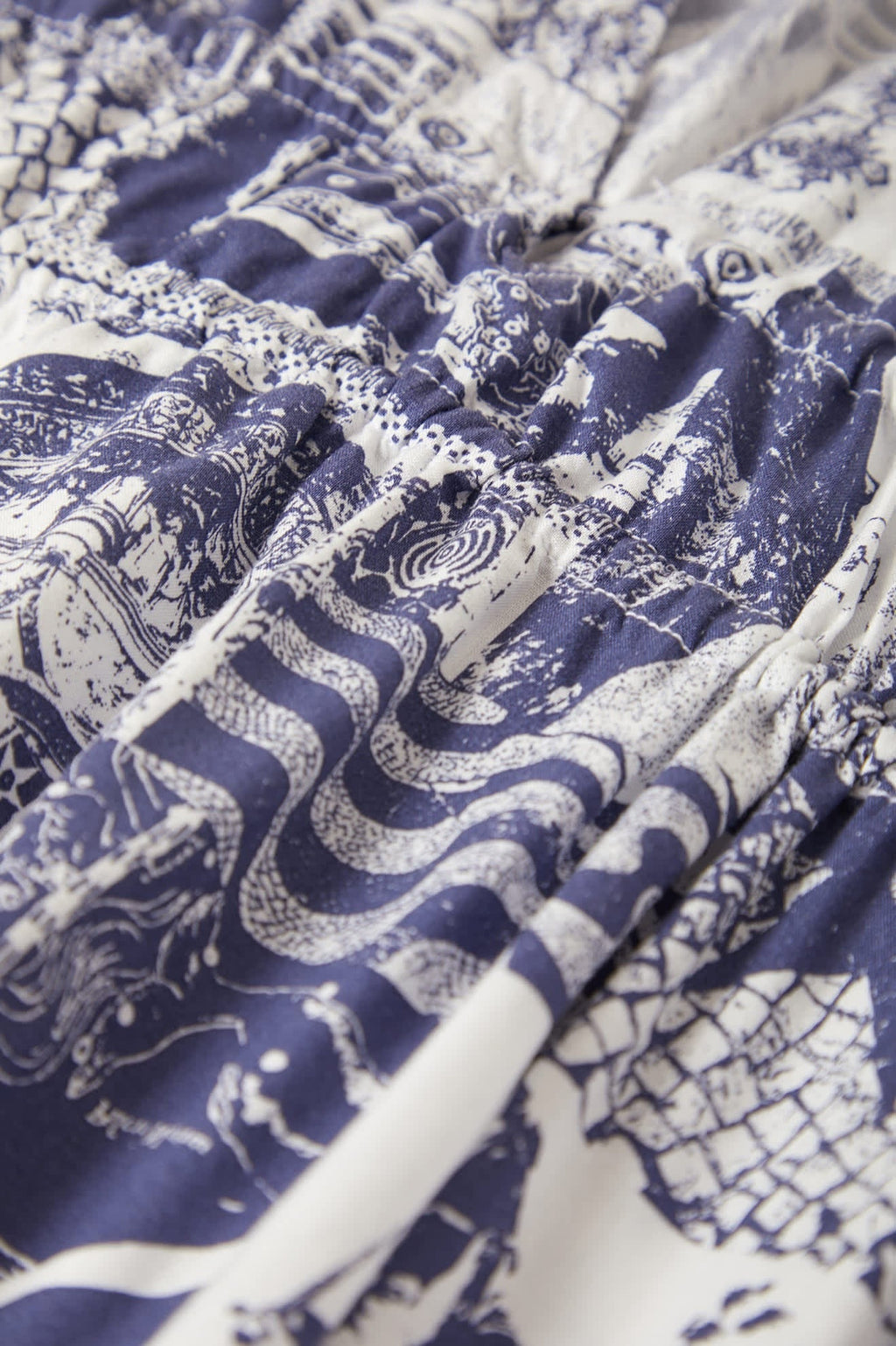 The Bells Dress - Navy/White Collage