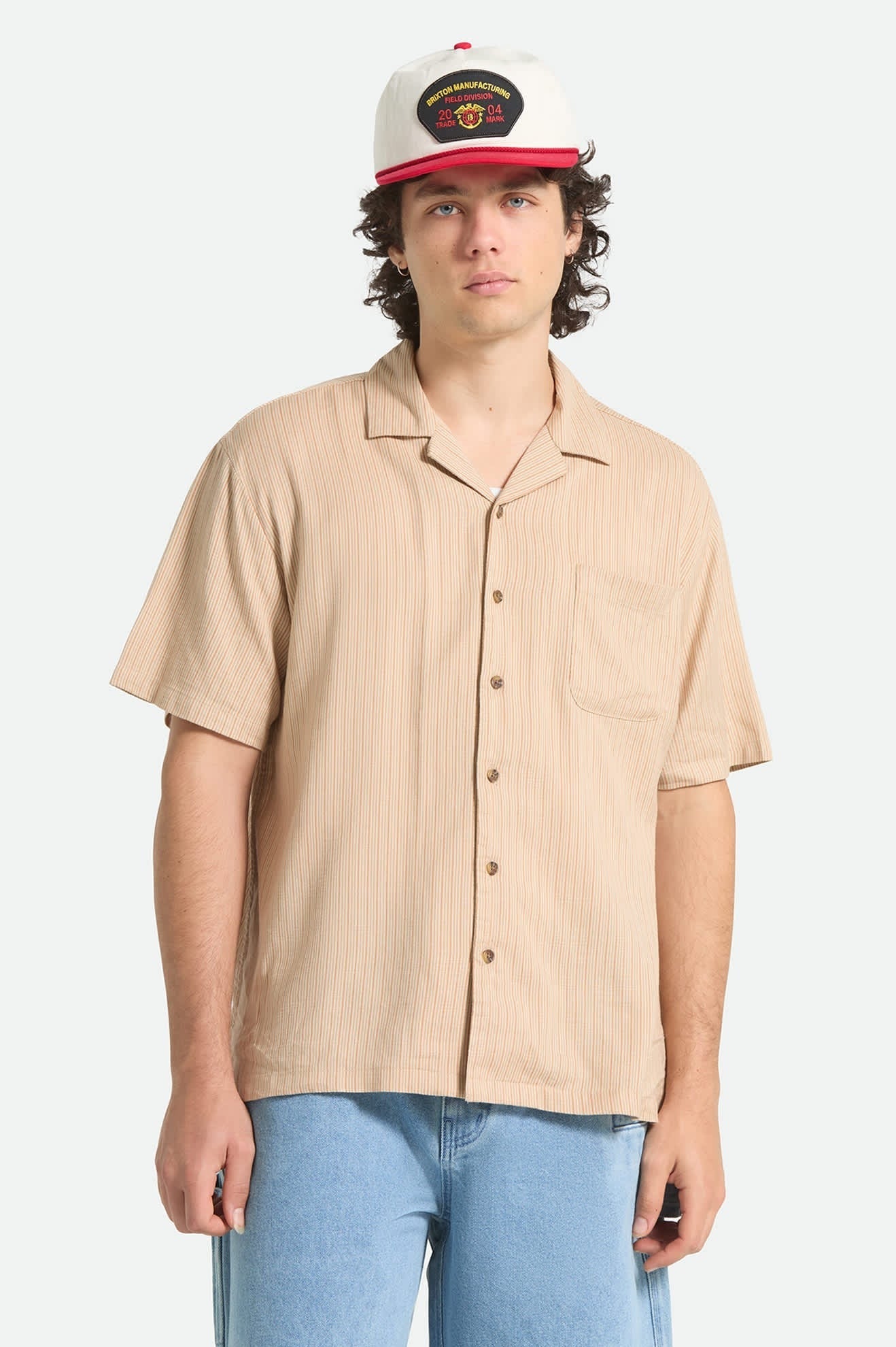 Bunker Slub Short Sleeve Shirt - Italian Clay Stripe