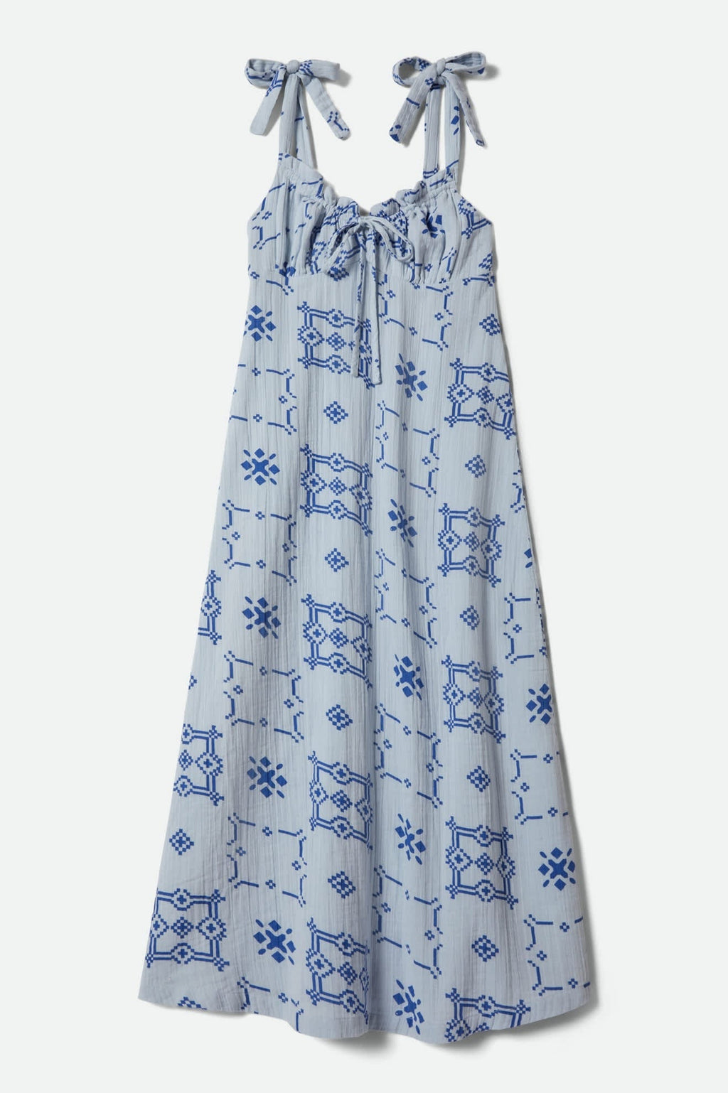 The Tie Dress - Aura Blue Tile Print