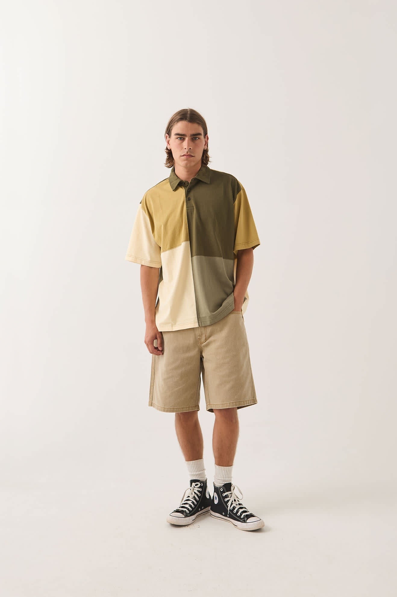 Deco Relaxed Polo T-Shirt - Tonal Color Block