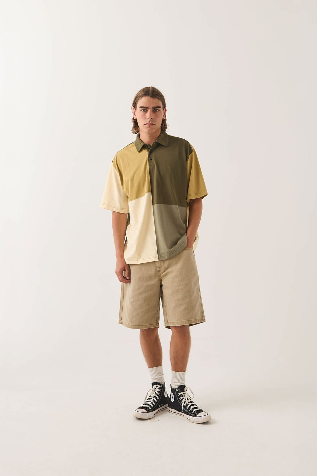 Deco Relaxed Polo T-Shirt - Tonal Color Block