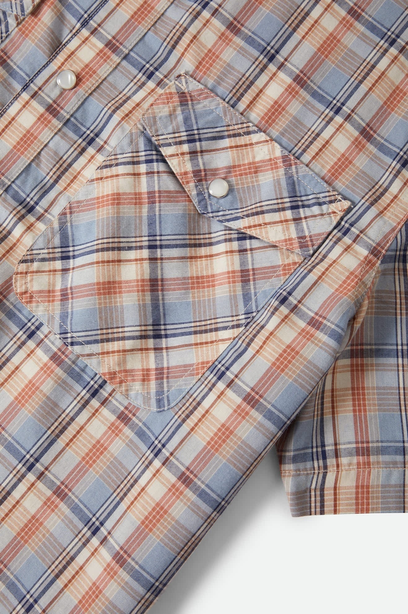 The Breezy Wayne Short Sleeve Shirt - Blue Multi Plaid