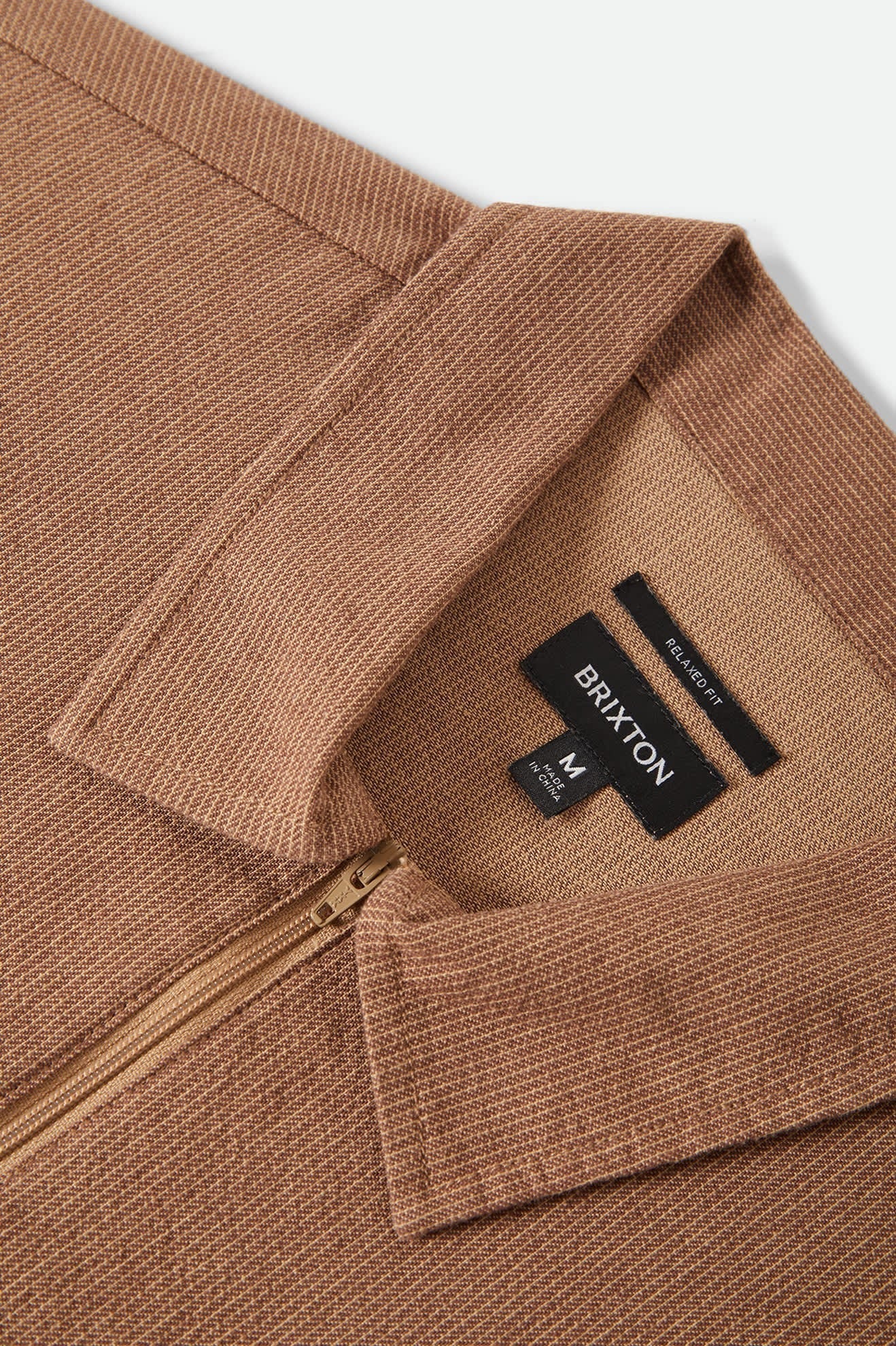 Brakeman Half Zip Short Sleeve Shirt - Brown/Tan Stripe