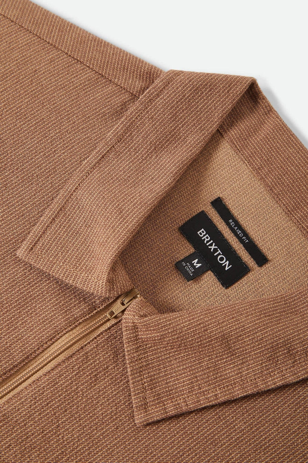 Brakeman Half Zip Short Sleeve Shirt - Brown/Tan Stripe