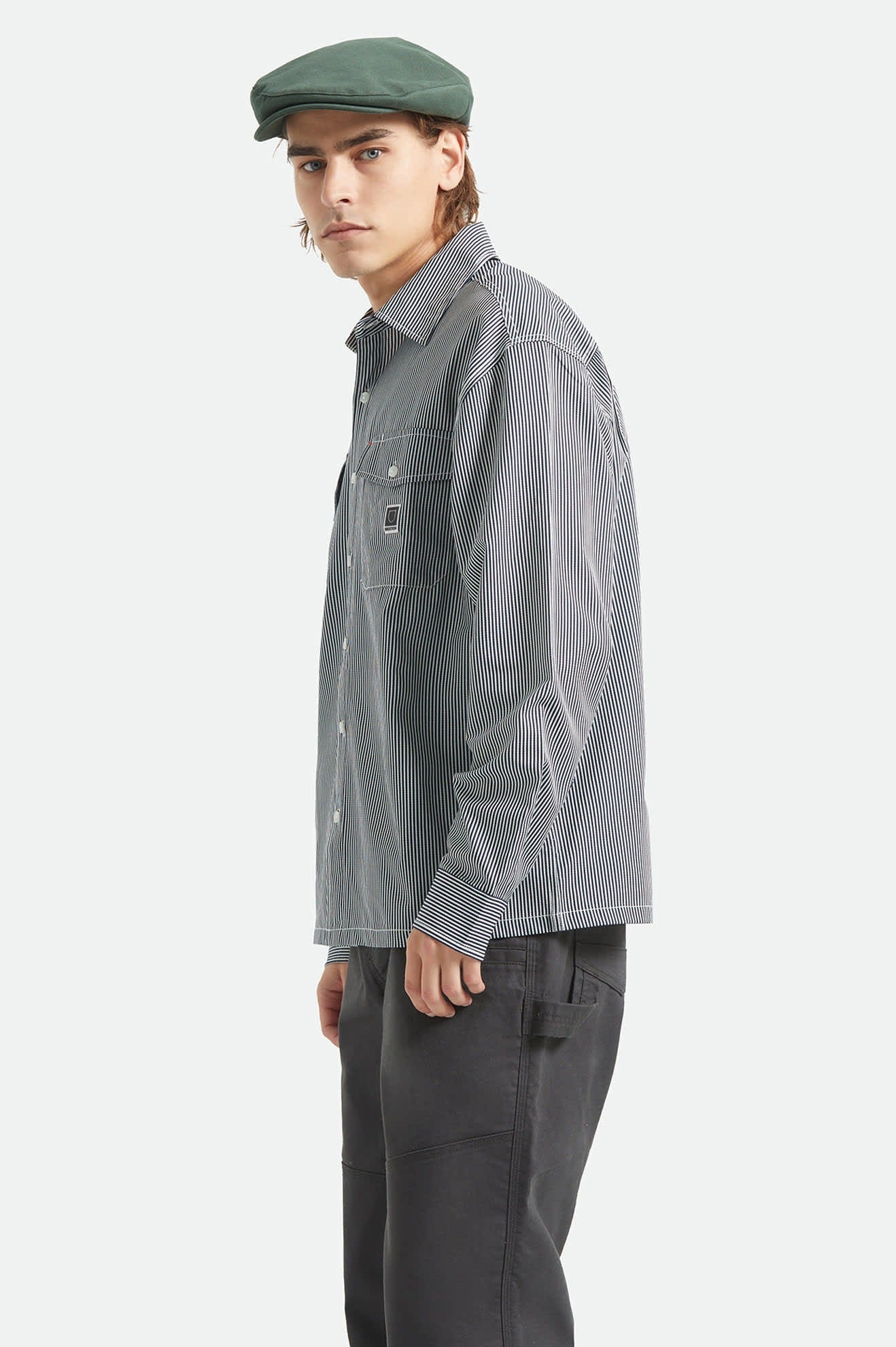 Journey Lightweight Long Sleeve Shirt - Navy/White Stripe