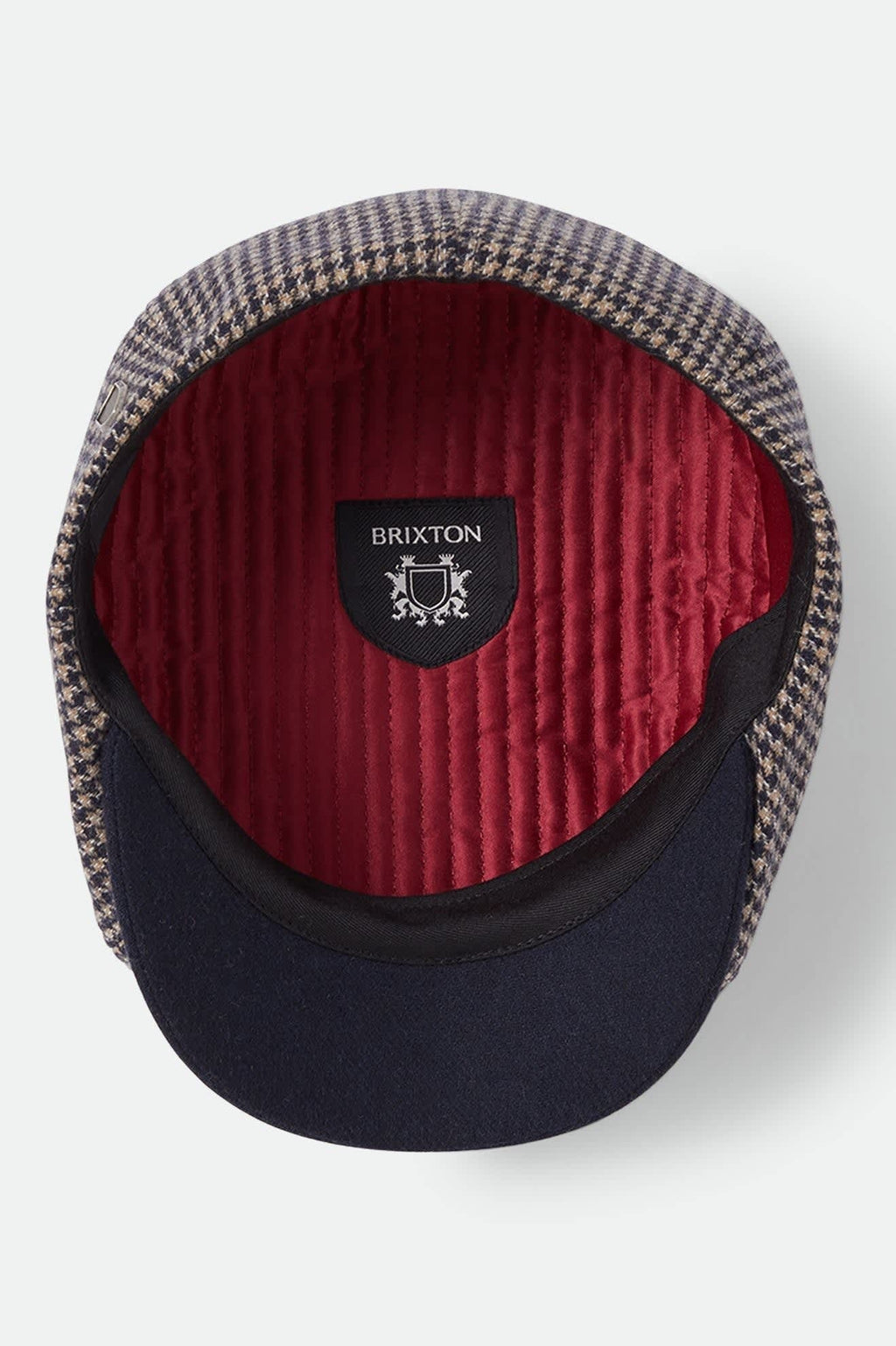 Brood Newsboy Cap - Navy/Sand Houndstooth