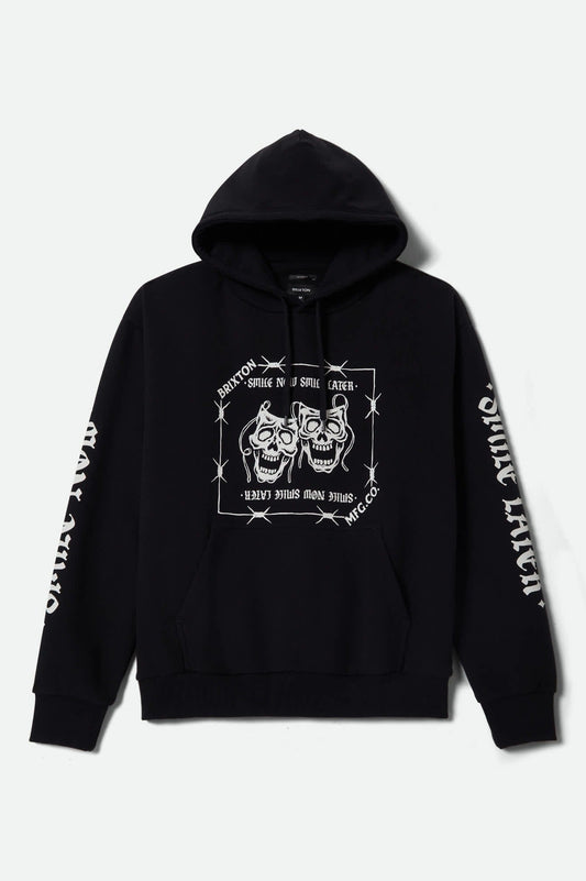 Smile Always Relaxed Hoodie - Black Worn Wash