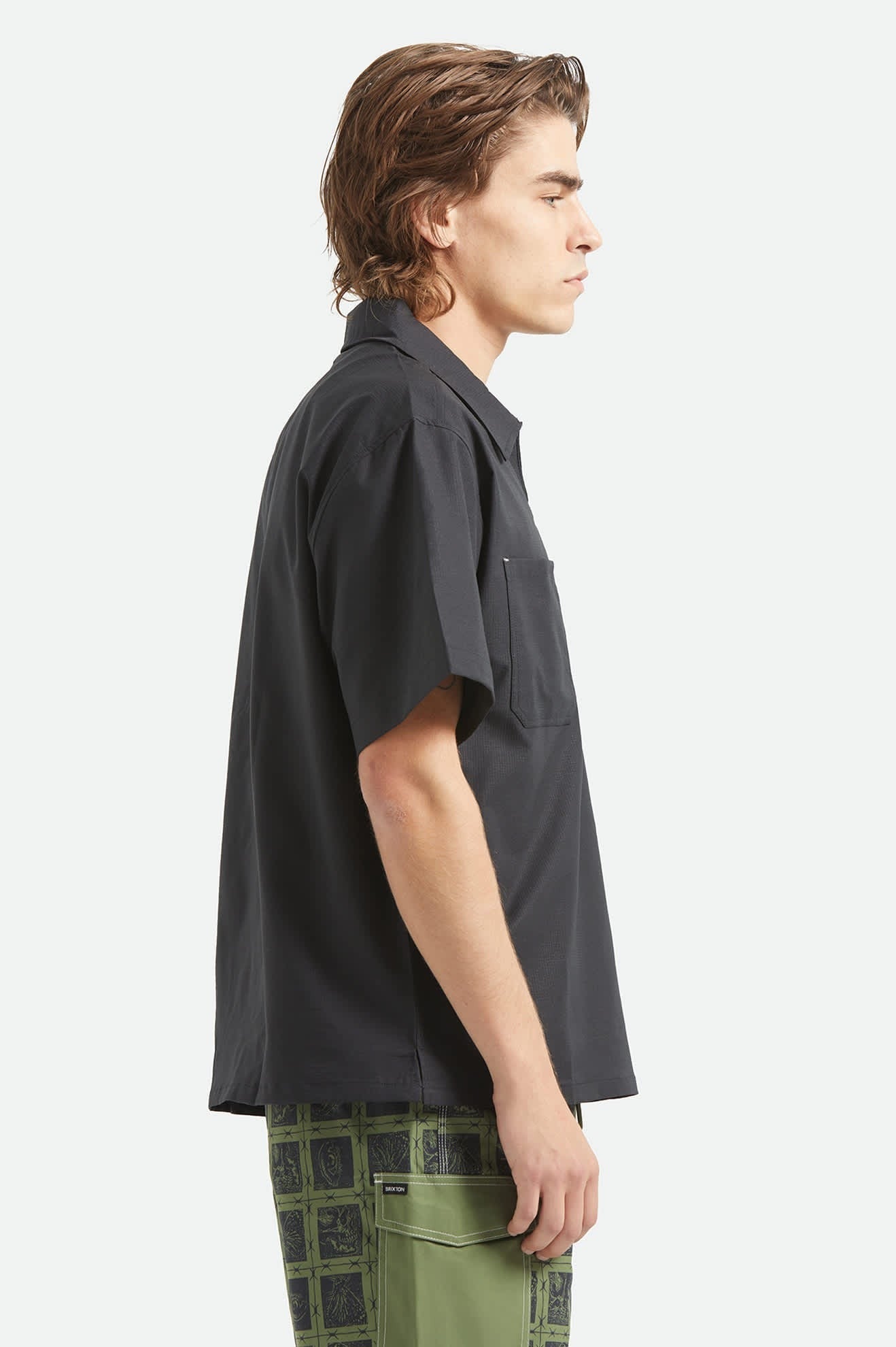 Journey Lightweight 1/2 Zip Cropped Short Sleeve Shirt - Black