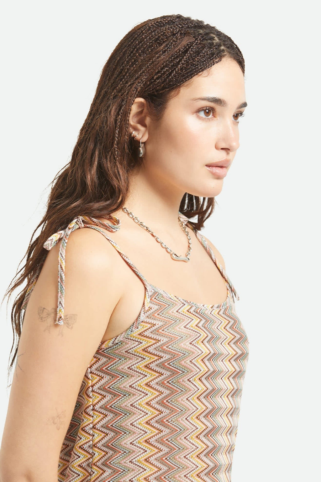 The Cabana Mesh Tunic Dress - Multi Color Zigzag