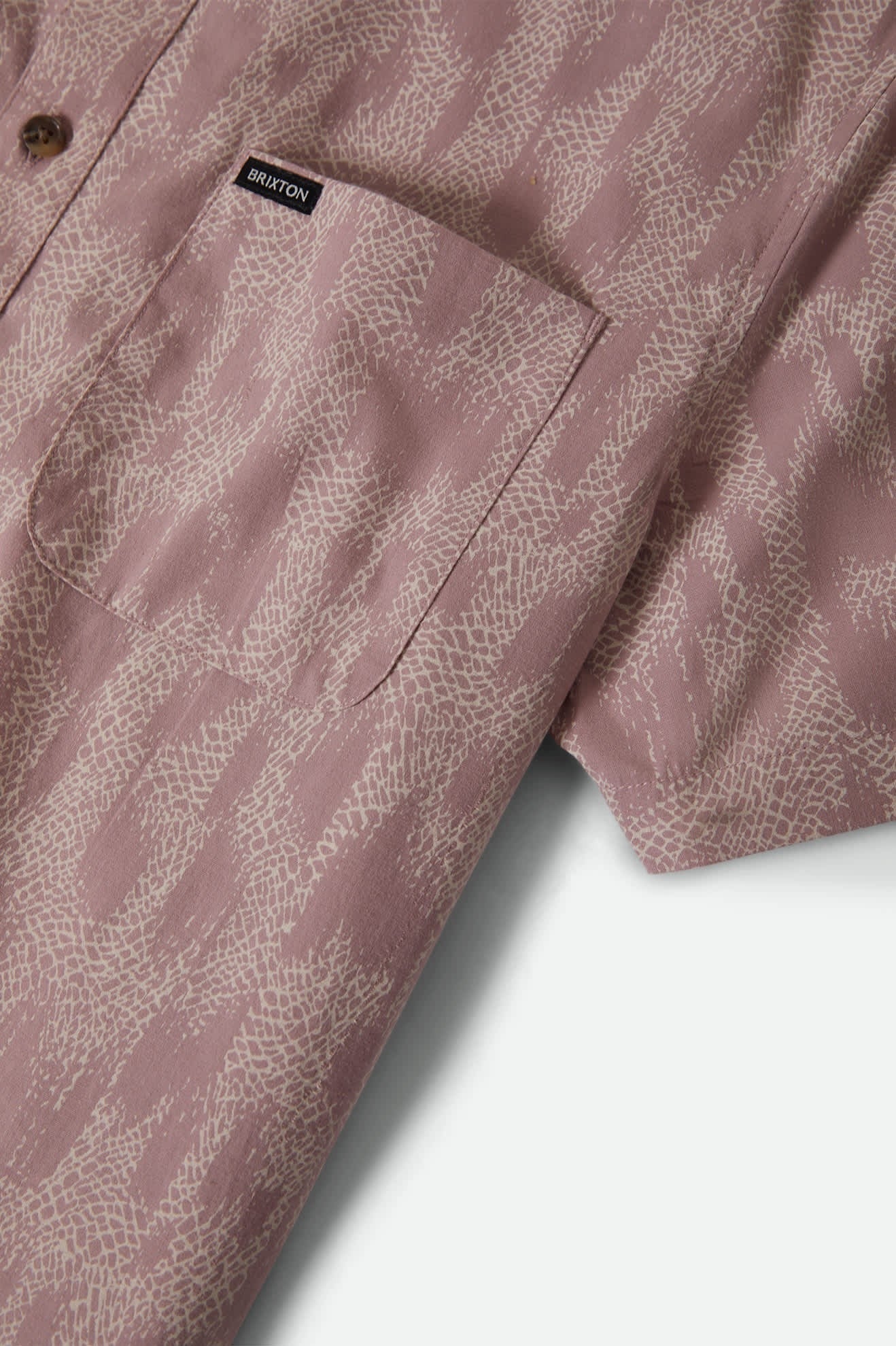 Charter Print Short Sleeve Shirt - Dark Pink/Silver Crackle Paint