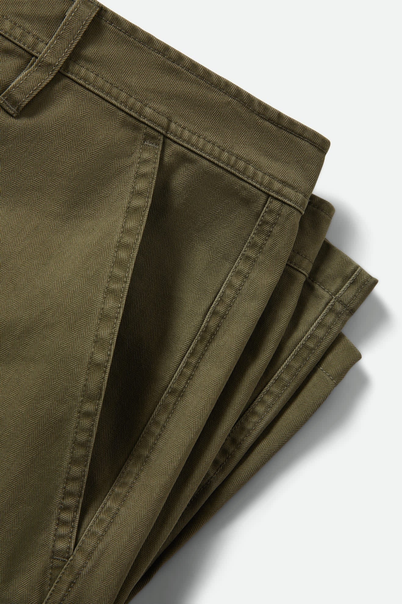Surplus Vintage Wash Herringbone Short - Washed Olive Green
