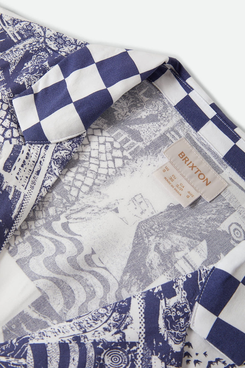 The Omar Button Down Short Sleeve Shirt - Navy/White Collage