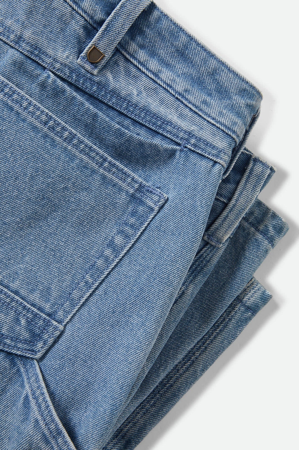 Builders Carpenter Baggy Short - Washed Blue Denim