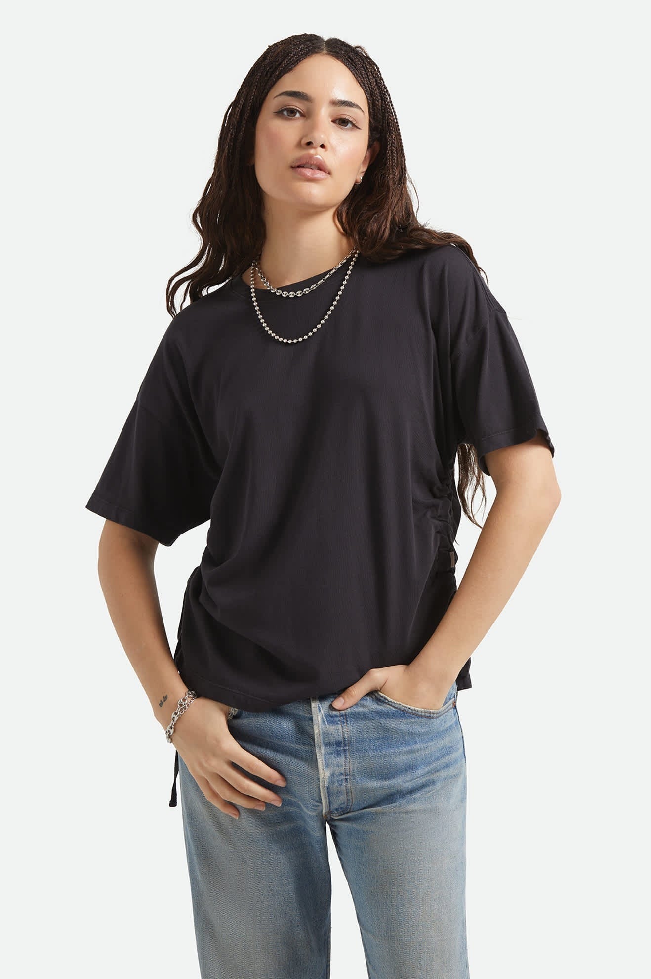 Carefree Organic Garment Dye Cinch T-Shirt - Black