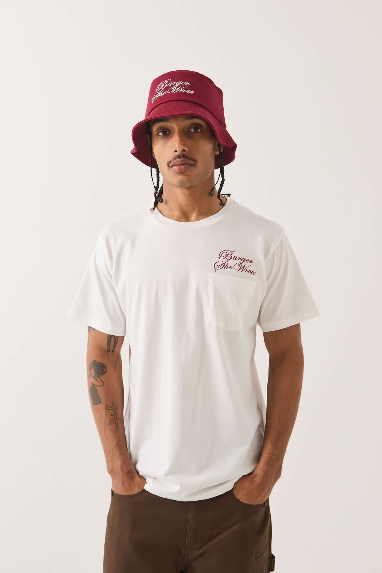 Burger She Wrote Bucket Hat - Burgundy