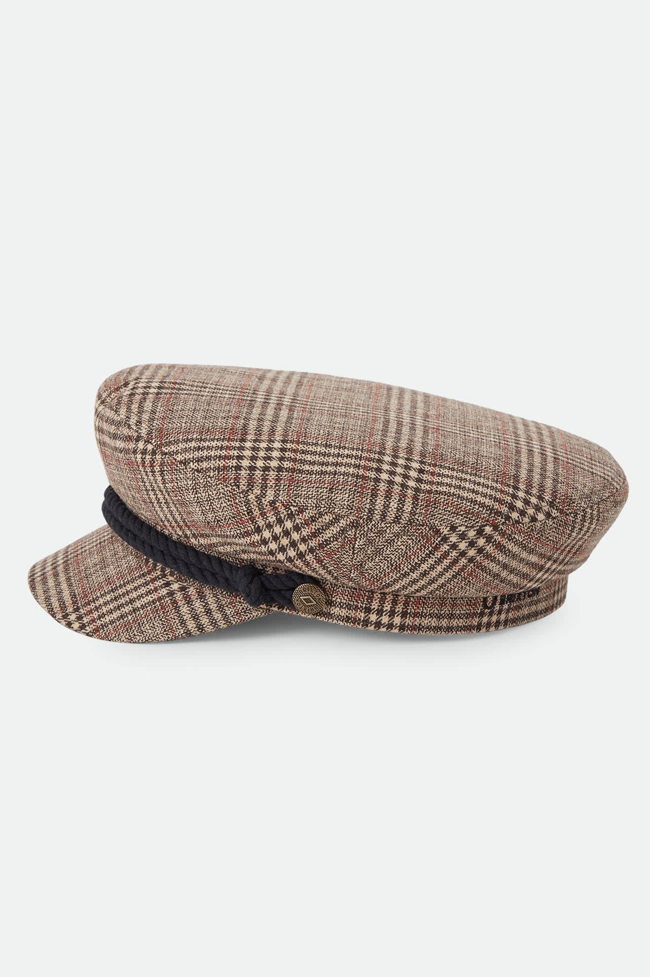 Fiddler Fisherman Cap - Brown/Tan/Red Plaid