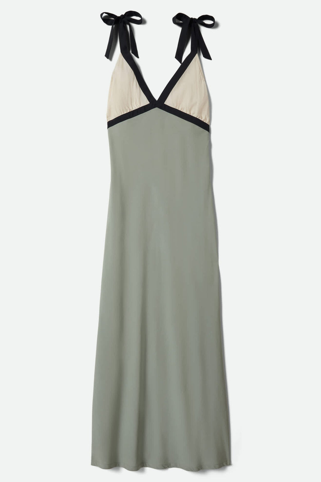 Sunset Tie Slip Dress - Sage Green/Whitecap