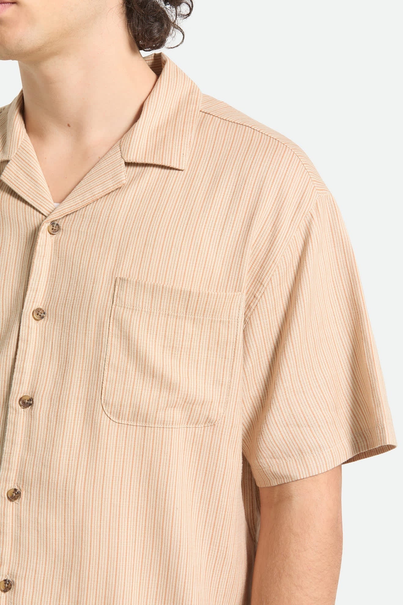 Bunker Slub Short Sleeve Shirt - Italian Clay Stripe