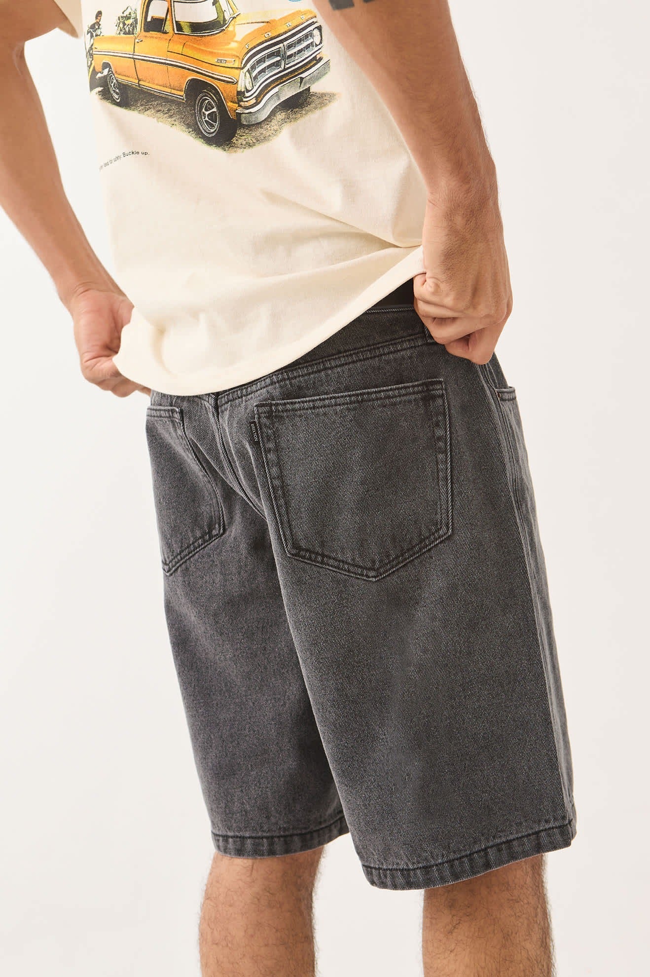 Brixton Relaxed Short - Washed Black Denim