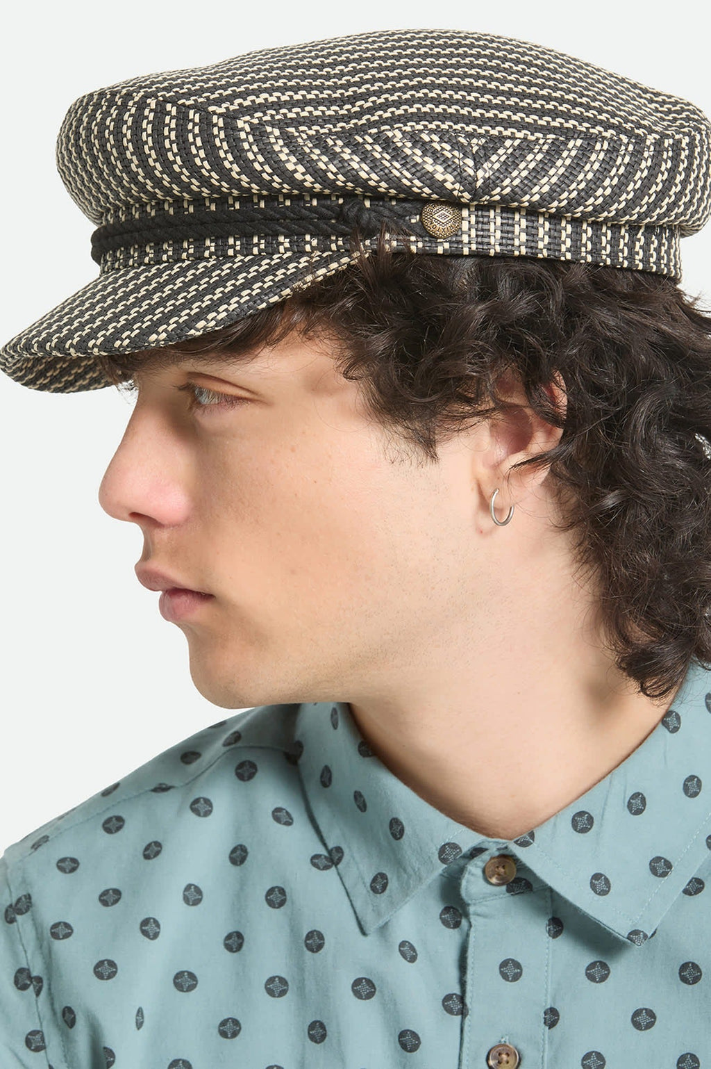 Fiddler Lightweight Fisherman Cap - Black/Natural Straw