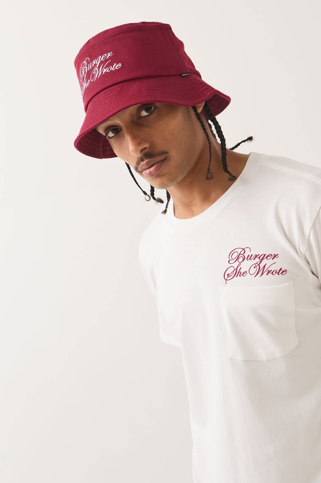 Burger She Wrote Bucket Hat - Burgundy