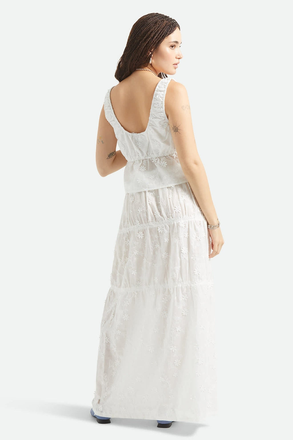 The Abigail Tie Top - Off White Floral