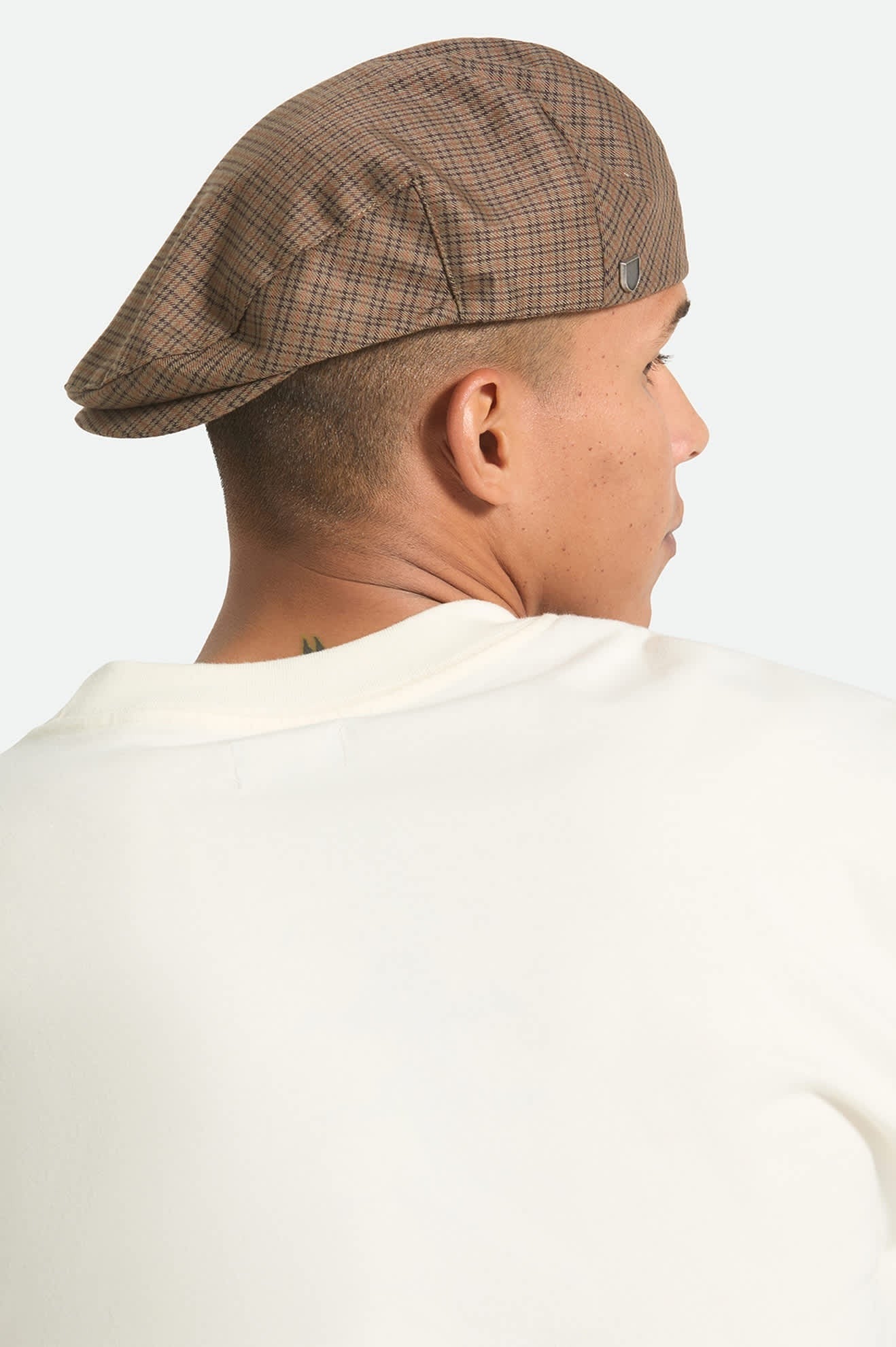 Hooligan Lightweight Flat Cap - Grey/Brown/Gold