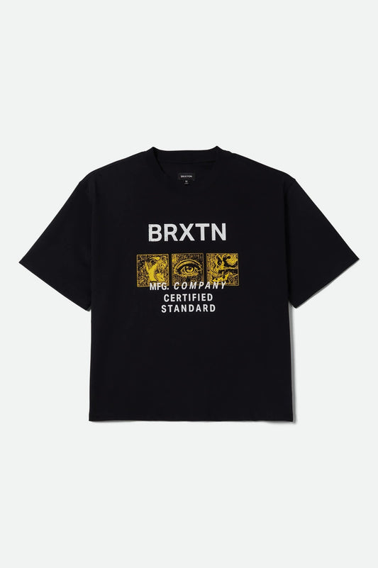 Mollar Short Sleeve Cropped T-Shirt - Black