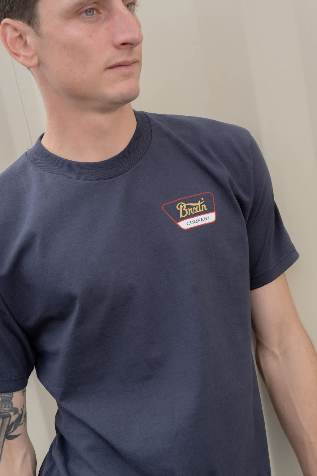 Linwood Short Sleeve Standard T-Shirt - Navy/Red/Copper