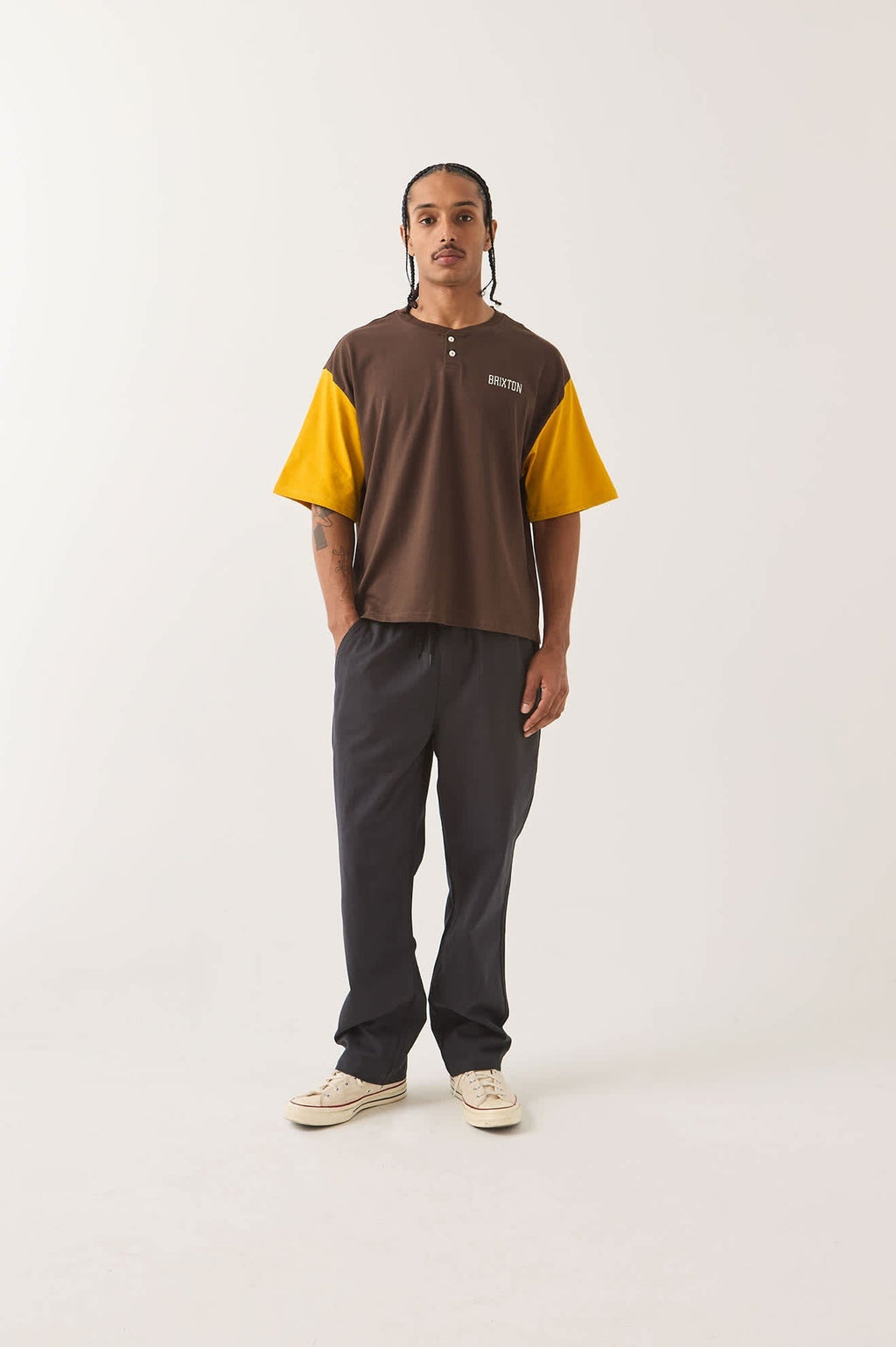 Boxy Baseball T-Shirt - Walnut Brown/Golden Hour