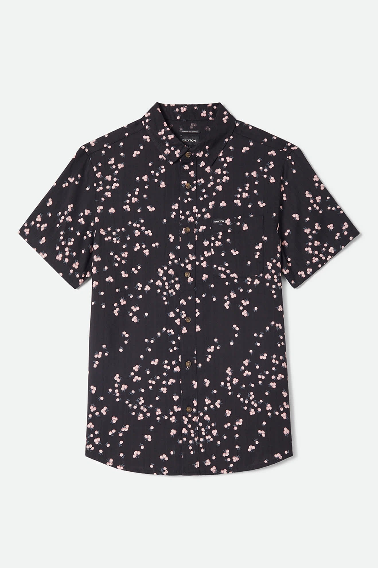 Charter Slub Short Sleeve Shirt - Black/Pink
