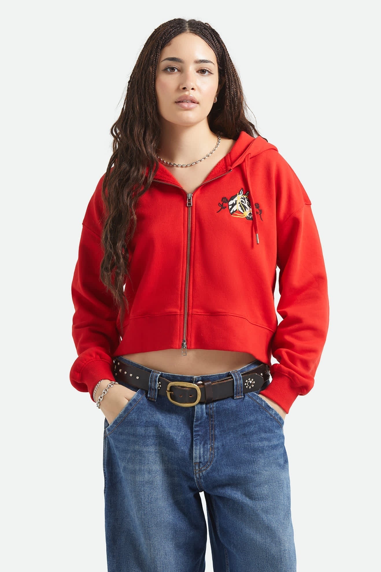 Trophy Horse Cropped Zip Hood - Adrenaline Rush