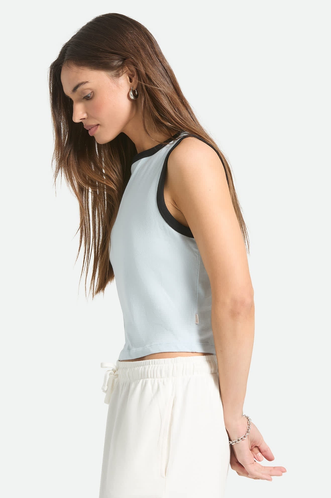 Carefree Organic Garment Dye Cropped Tank - Blue Aura