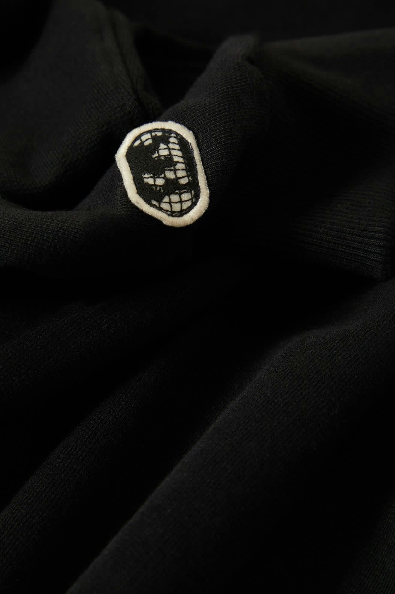 Embroidered Heavyweight Oversized Crew - Black
