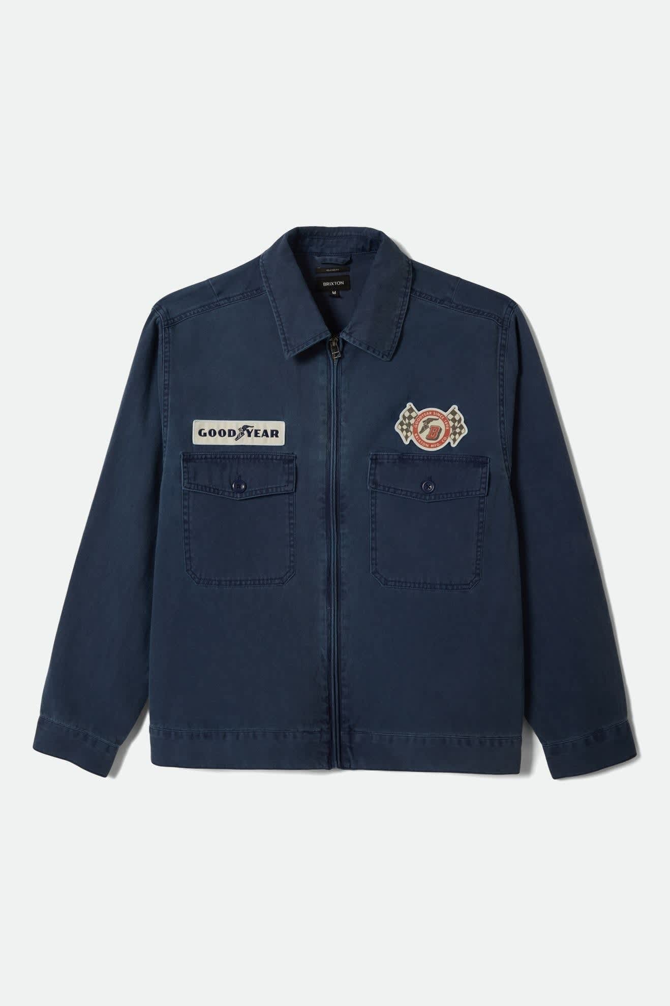 Goodyear Trademark Lightweight Coaches Jacket - Washed Navy