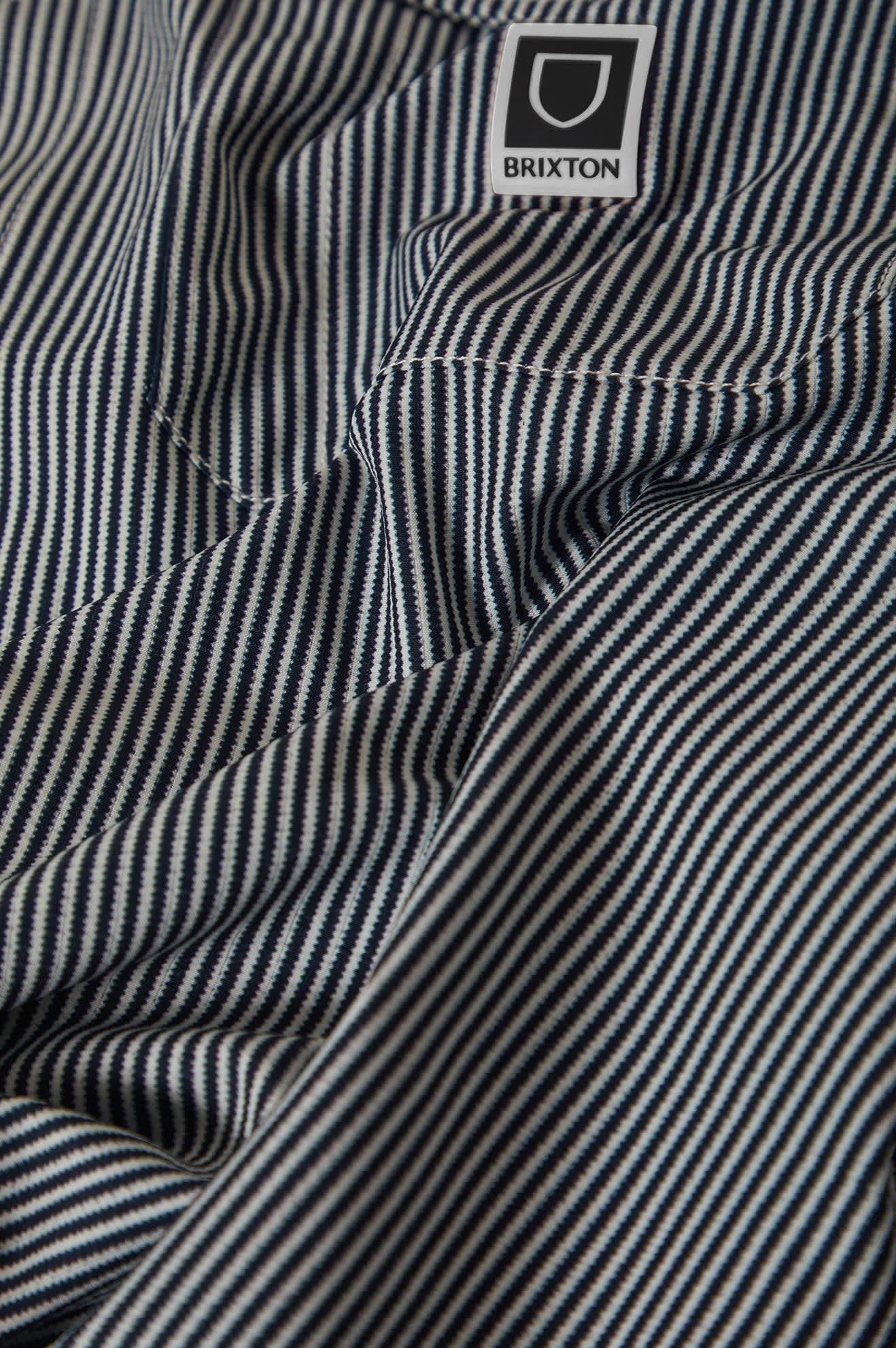 Journey Lightweight Long Sleeve Shirt - Navy/White Stripe