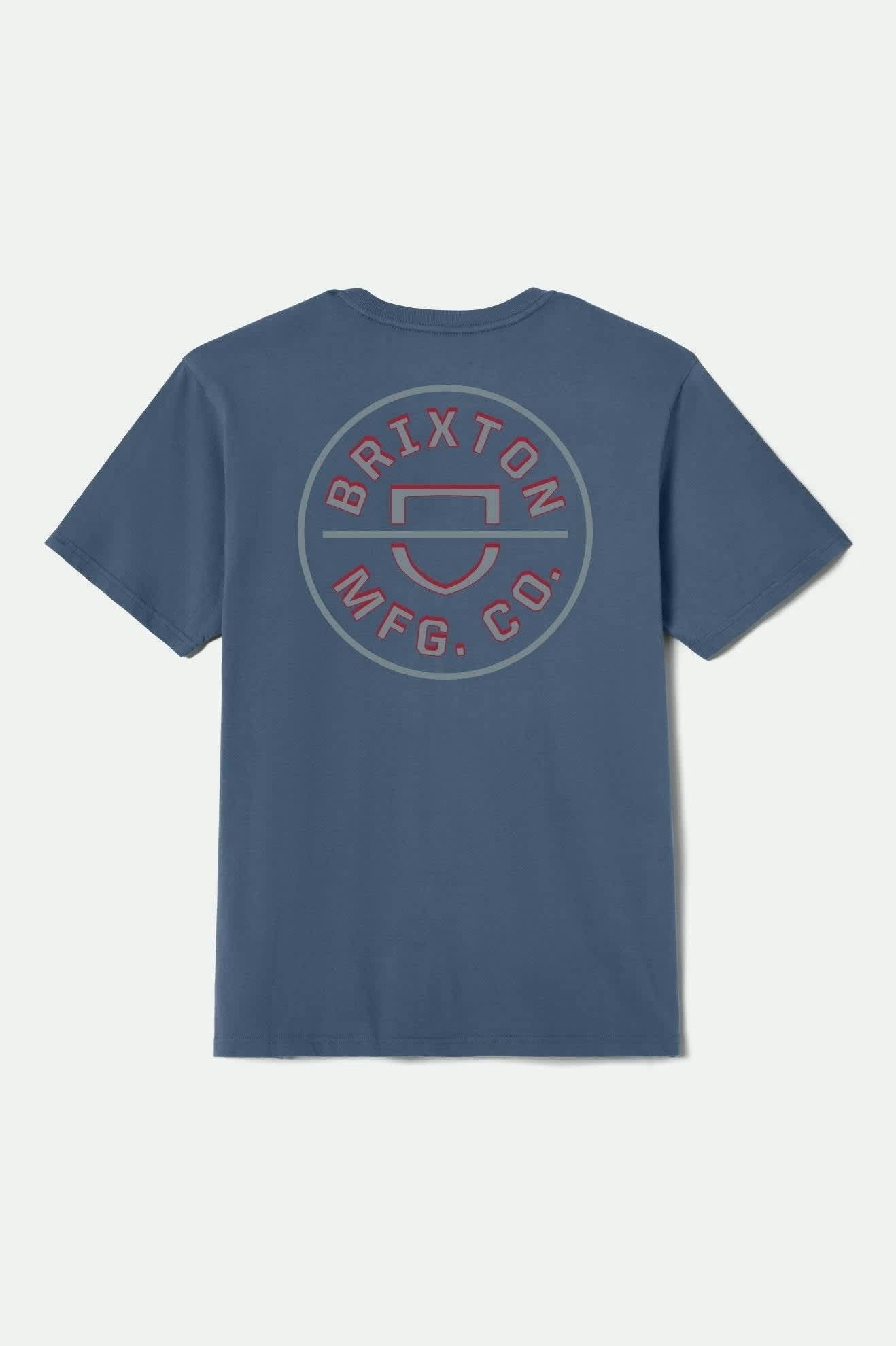 Crest II S/S Standard T-Shirt - Harbor Blue/Grey Blue/Dark Red