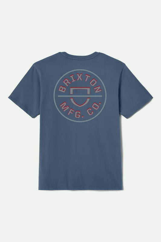 Crest II S/S Standard T-Shirt - Harbor Blue/Grey Blue/Dark Red